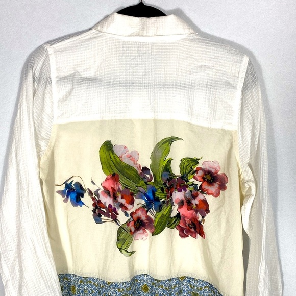 Soft Surroundings Button Down Blouse with detailed back size medium - Picture 8 of 14